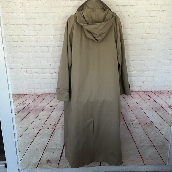 VINTAGE PENDLETON 80’s  tan hoodie trench coat size 12 - Picture 4 of 13
